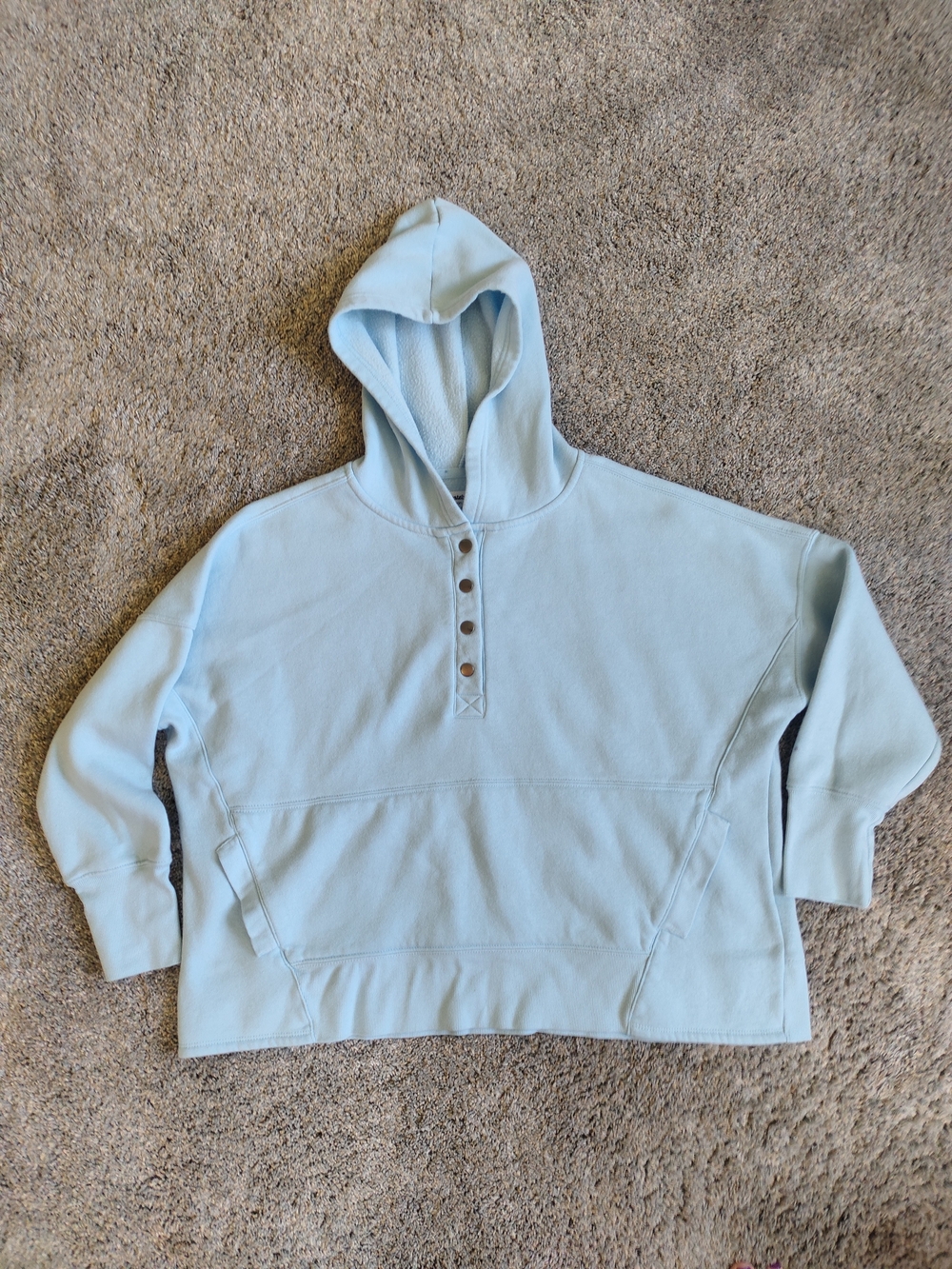 The Sweatshirt Project Light Blue Snap-Front Hoodie